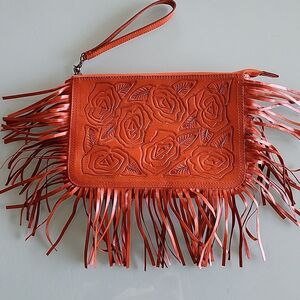 Alexis David‎ Hand Tooled Leather Retro Y2K Boho Coastal Cowgirl Hippie Bag